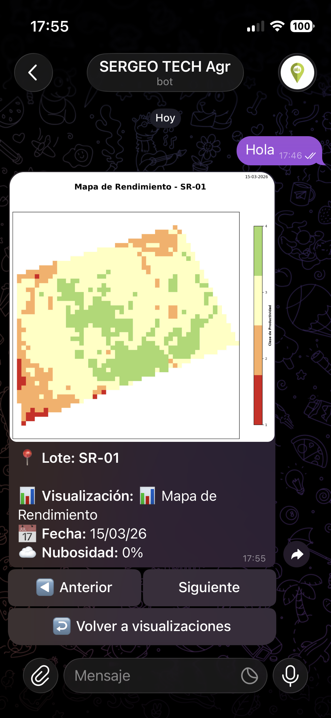 Mapa de Rendimiento del lote SR-01